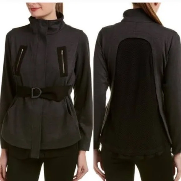 Cabi Love Carol Collection Jacket Gray/Black Mesh Back Belt - Picture 9 of 9